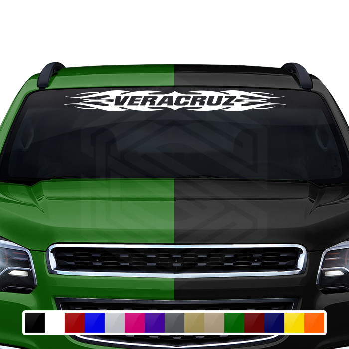 #114 VERACRUZ VER Mexico Decal Sticker Windshield Window Vinyl Graphic Banner Decoration Tribal Flame Design 36"x4.25"+