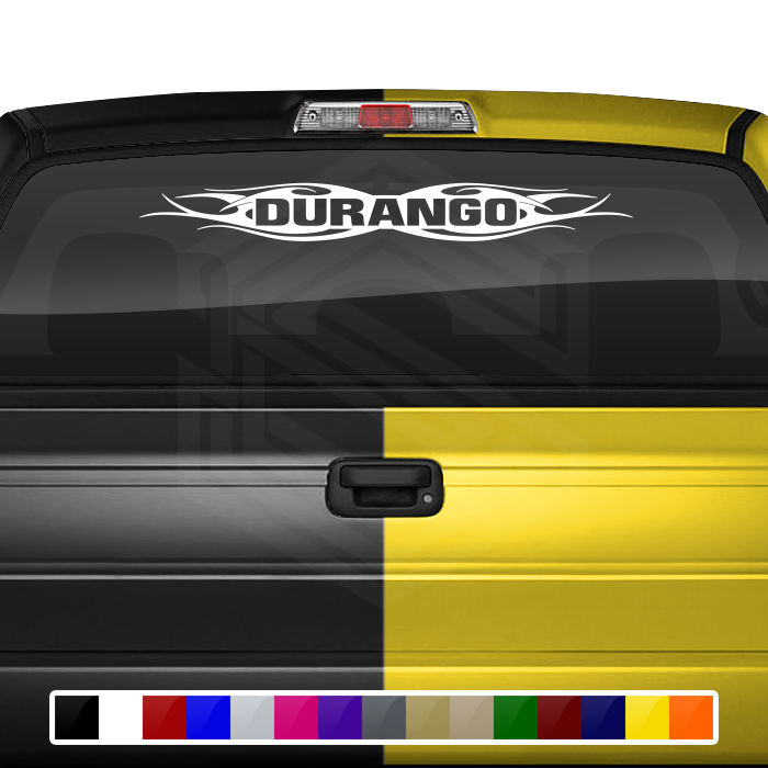 #115 DURANGO DGO Mexico Decal Sticker Windshield Window Vinyl Graphic Banner Decoration Tribal Flame Design 36"x4.25"+