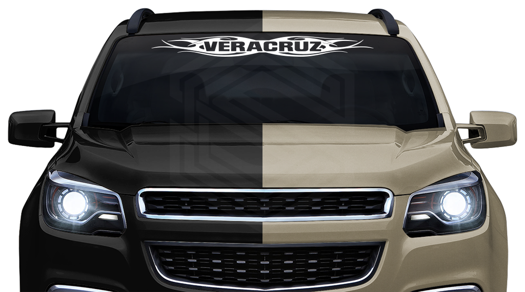 #115 VERACRUZ VER Mexico Decal Sticker Windshield Window Vinyl Graphic Banner Decoration Tribal Flame Design 36"x4.25"+