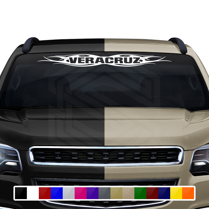 #115 VERACRUZ VER Mexico Decal Sticker Windshield Window Vinyl Graphic Banner Decoration Tribal Flame Design 36"x4.25"+