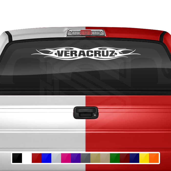 #115 VERACRUZ VER Mexico Decal Sticker Windshield Window Vinyl Graphic Banner Decoration Tribal Flame Design 36"x4.25"+