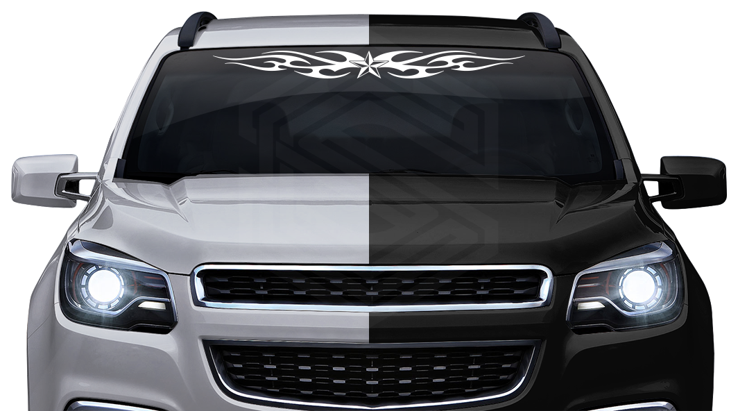 #116 NAUTICAL STAR Decal Sticker Windshield Window Vinyl Graphic Banner Decoration Tribal Flame Design 36"x4.25"+