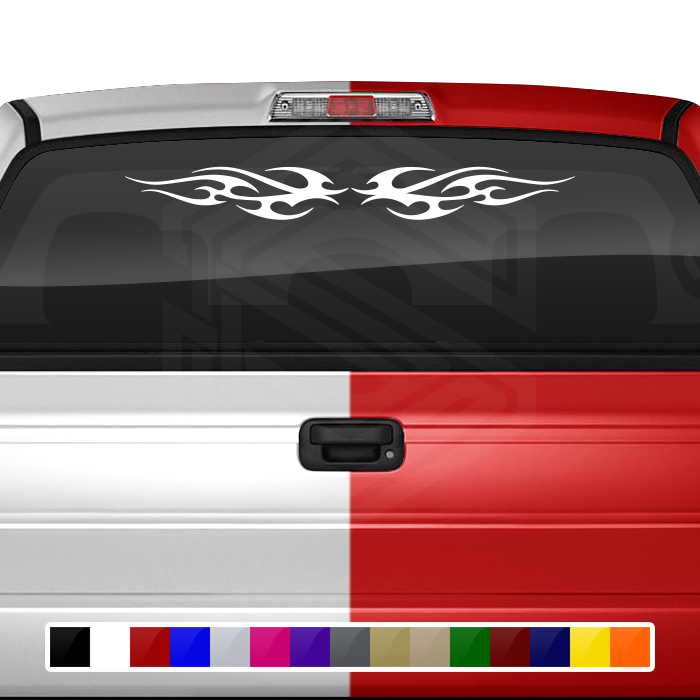 Design #116 Tribal Flame Decal Sticker Windshield Window Vinyl Graphic Banner Decoration 36"x4.25"+