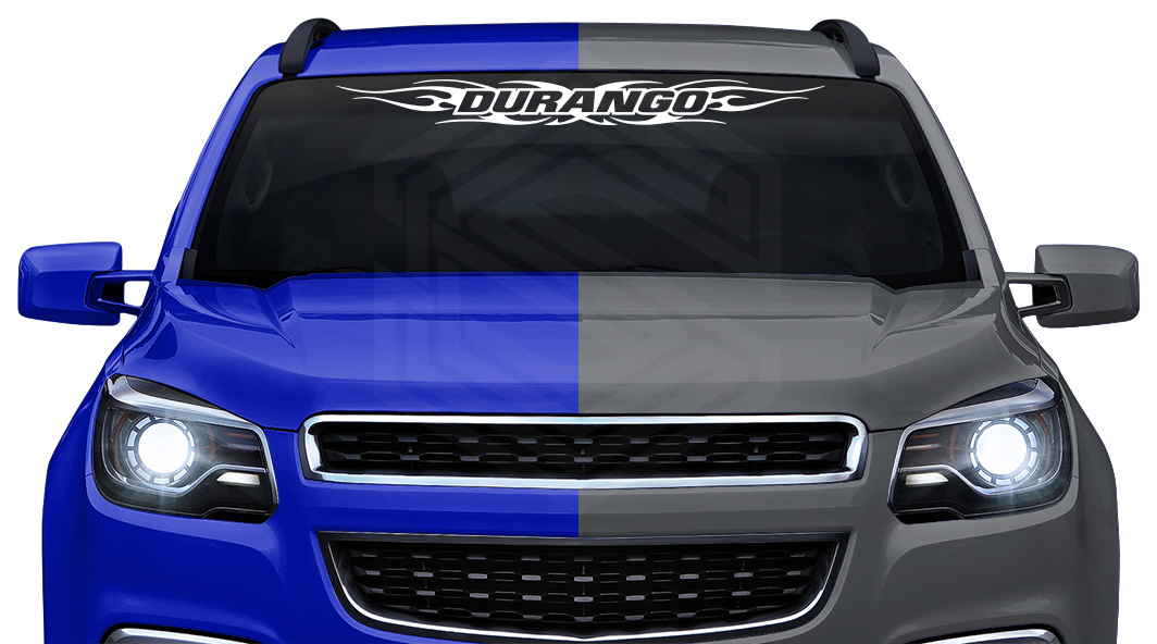 #116 DURANGO DGO Mexico Decal Sticker Windshield Window Vinyl Graphic Banner Decoration Tribal Flame Design 36"x4.25"+