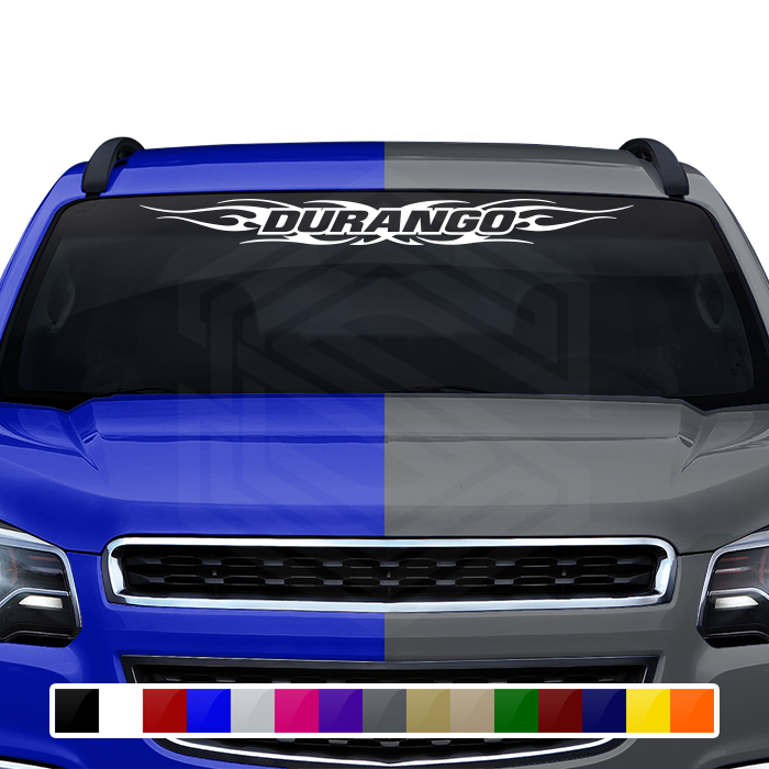 #116 DURANGO DGO Mexico Decal Sticker Windshield Window Vinyl Graphic Banner Decoration Tribal Flame Design 36"x4.25"+