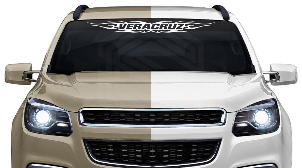 #116 VERACRUZ VER Mexico Decal Sticker Windshield Window Vinyl Graphic Banner Decoration Tribal Flame Design 36"x4.25"+