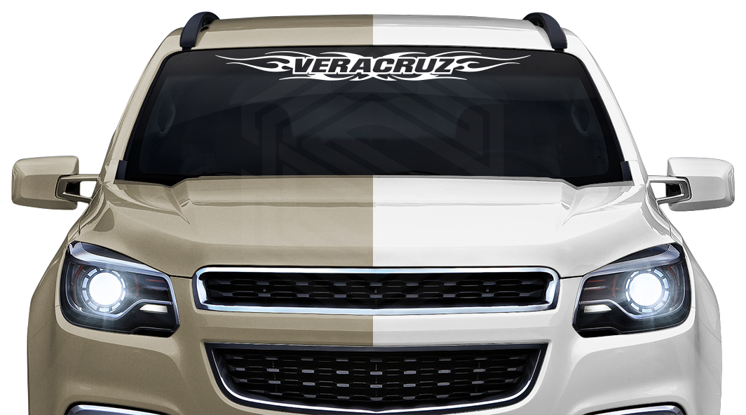 #116 VERACRUZ VER Mexico Decal Sticker Windshield Window Vinyl Graphic Banner Decoration Tribal Flame Design 36"x4.25"+