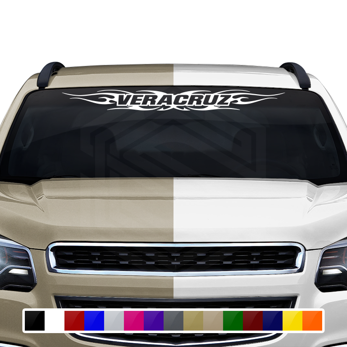 #116 VERACRUZ VER Mexico Decal Sticker Windshield Window Vinyl Graphic Banner Decoration Tribal Flame Design 36"x4.25"+