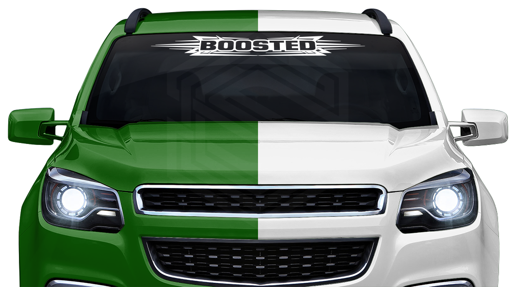 #117 BOOSTED Decal Sticker Windshield Window Vinyl Graphic Banner Decoration Tribal Accent Design 36"x4.25"+