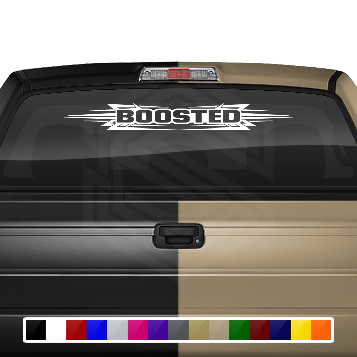 #117 BOOSTED Decal Sticker Windshield Window Vinyl Graphic Banner Decoration Tribal Accent Design 36"x4.25"+