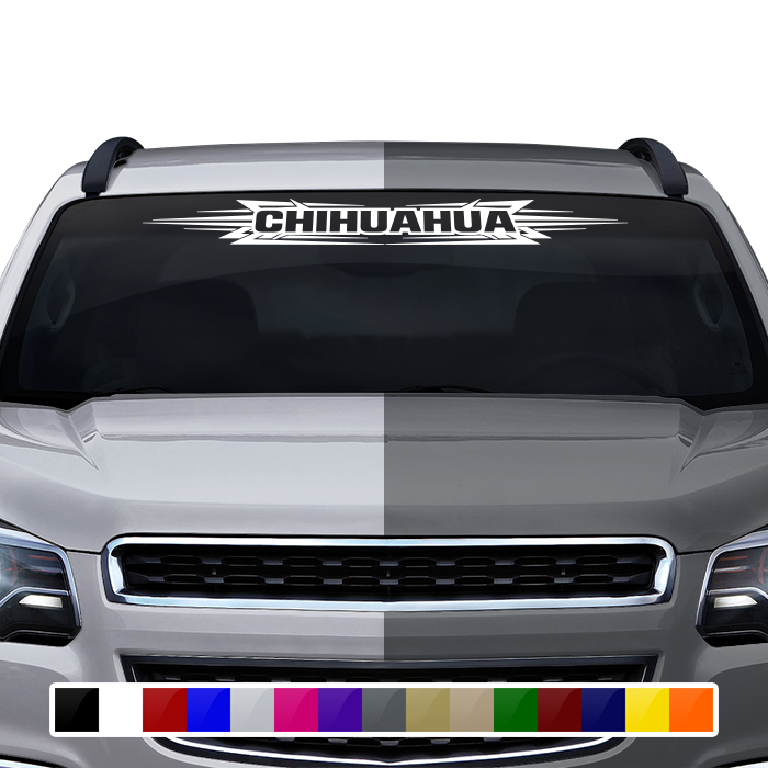 #117 CHIHUAHUA CHIH Mexico Decal Sticker Windshield Window Vinyl Graphic Banner Decoration Tribal Accent Design 36"x4.25"+