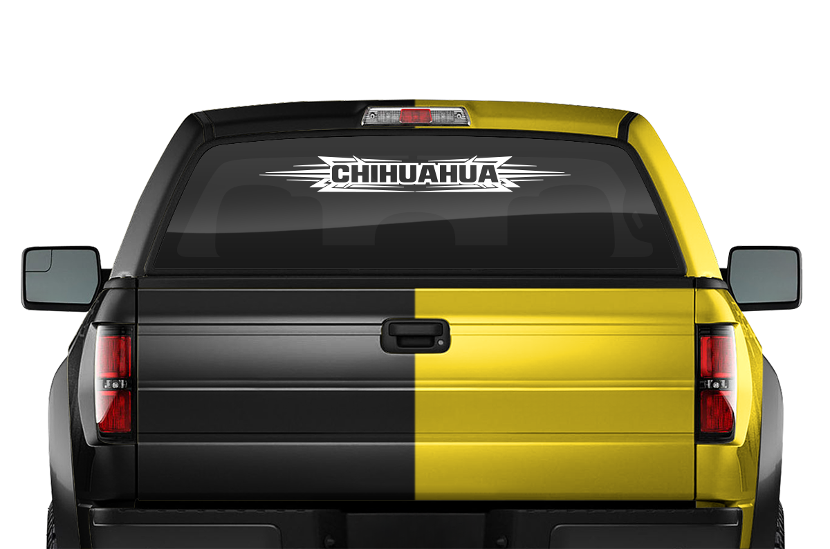 #117 CHIHUAHUA CHIH Mexico Decal Sticker Windshield Window Vinyl Graphic Banner Decoration Tribal Accent Design 36"x4.25"+