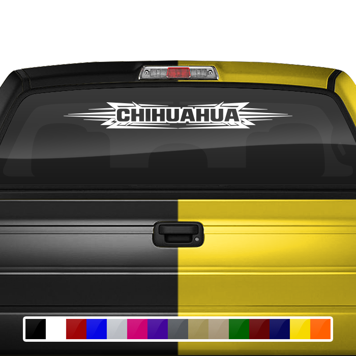 #117 CHIHUAHUA CHIH Mexico Decal Sticker Windshield Window Vinyl Graphic Banner Decoration Tribal Accent Design 36"x4.25"+