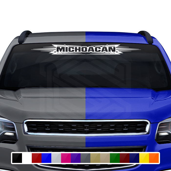 #117 MICHOACÁN MICH Mexico Decal Sticker Windshield Window Vinyl Graphic Banner Decoration Tribal Accent Design 36"x4.25"+