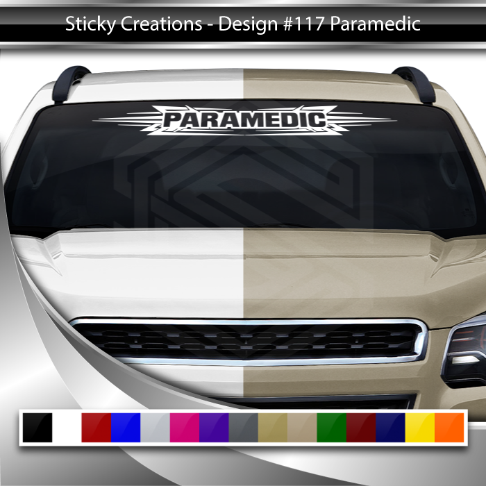#117 PARAMEDIC Decal Sticker Windshield Window Vinyl Graphic Banner Decoration Tribal Decor Design 36"x4.25"+