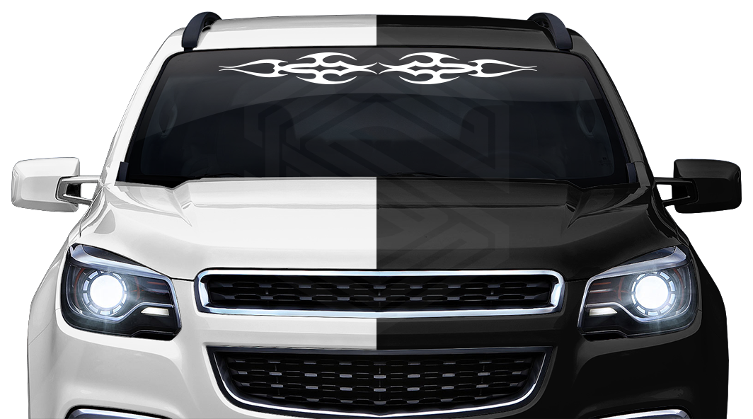 Design #119 Tribal Flame Decal Sticker Windshield Window Vinyl Graphic Banner Decoration 36"x4.25"+