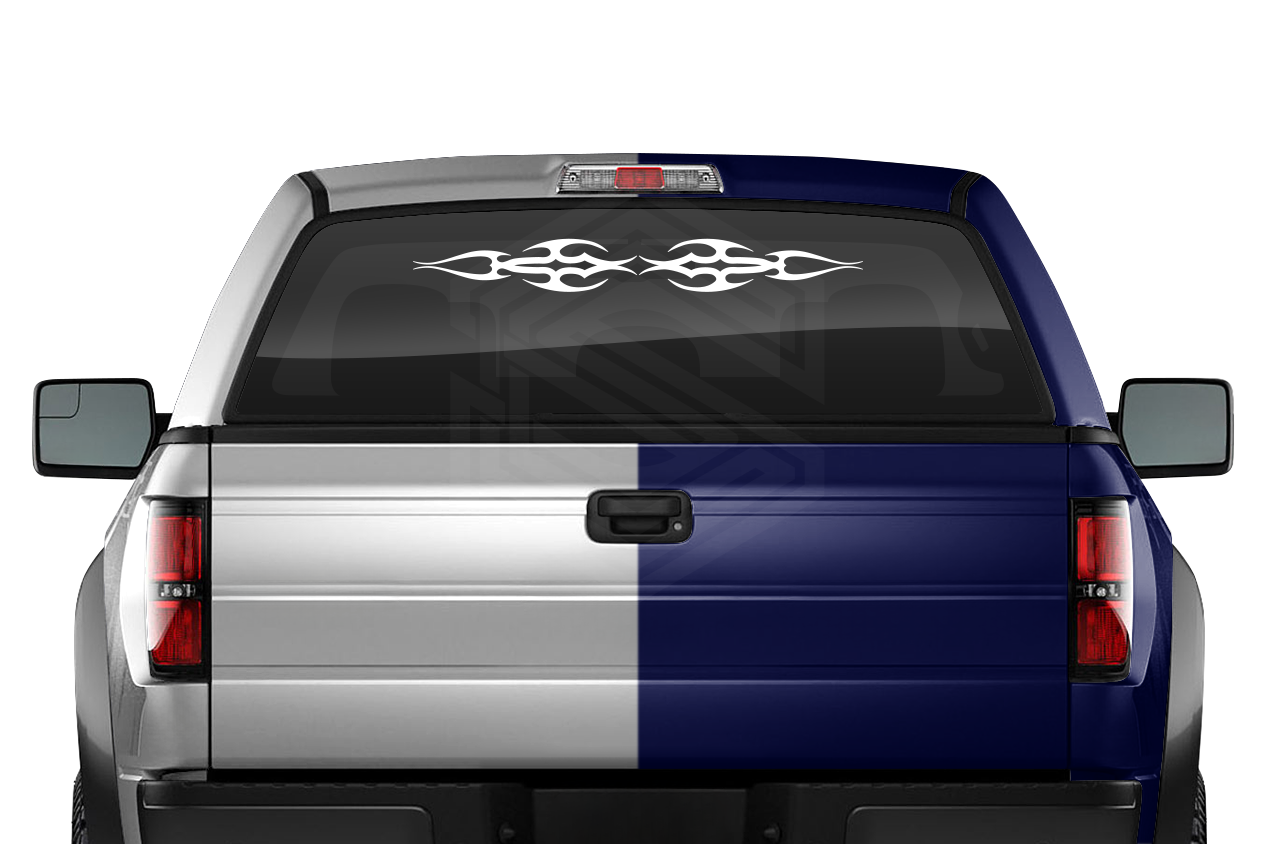 Design #119 Tribal Flame Decal Sticker Windshield Window Vinyl Graphic Banner Decoration 36"x4.25"+