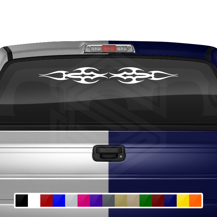 Design #119 Tribal Flame Decal Sticker Windshield Window Vinyl Graphic Banner Decoration 36"x4.25"+