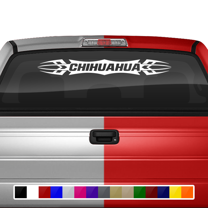 #120 CHIHUAHUA CHIH Mexico Decal Sticker Windshield Window Vinyl Graphic Banner Decoration Tribal Accent Design 36"x4.25"+