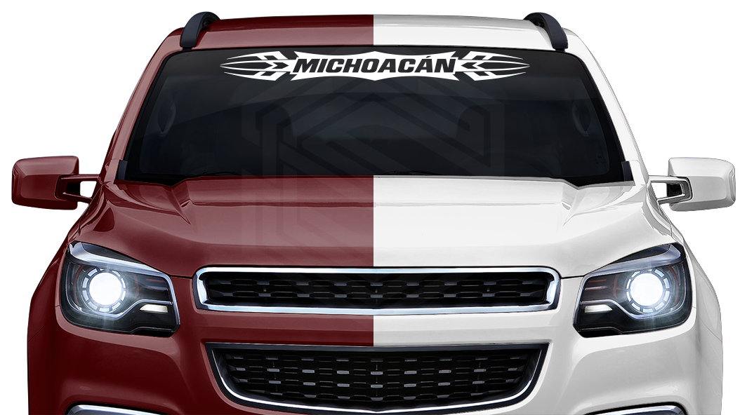 #120 MICHOACÁN MICH Mexico Decal Sticker Windshield Window Vinyl Graphic Banner Decoration Tribal Accent Design 36"x4.25"+