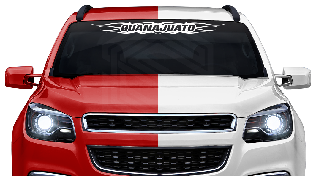 #121 GUANAJUATO GTO Mexico Decal Sticker Windshield Window Vinyl Graphic Banner Decoration Flame Accent Design 36"x4.25"+
