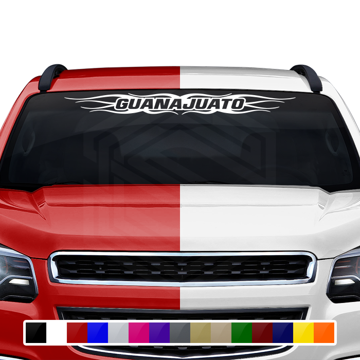 #121 GUANAJUATO GTO Mexico Decal Sticker Windshield Window Vinyl Graphic Banner Decoration Flame Accent Design 36"x4.25"+