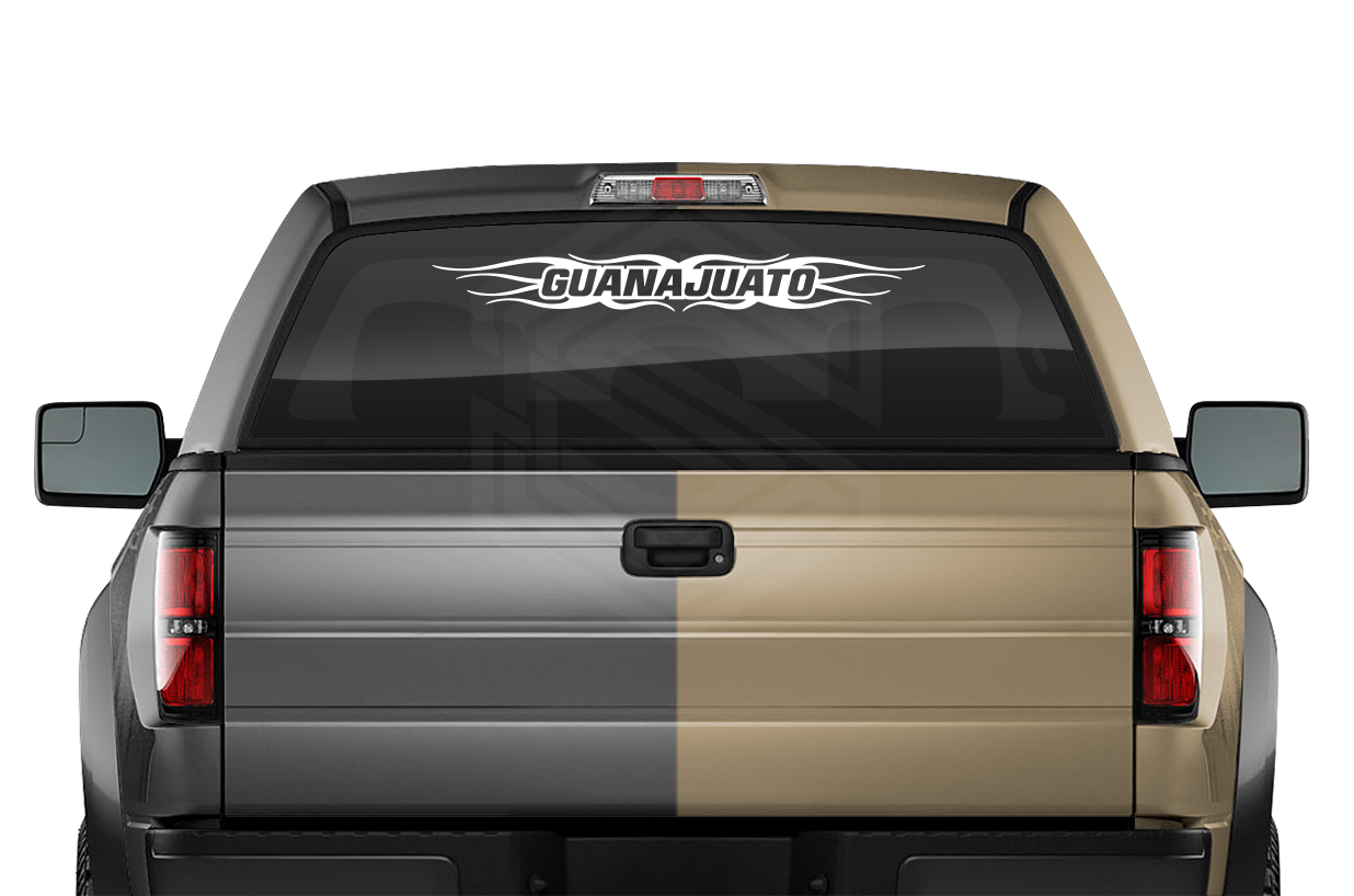 #121 GUANAJUATO GTO Mexico Decal Sticker Windshield Window Vinyl Graphic Banner Decoration Flame Accent Design 36"x4.25"+