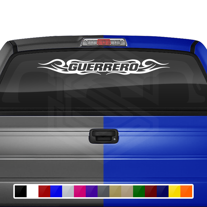 #122 GUERRERO GRO Mexico Decal Sticker Windshield Window Vinyl Graphic Banner Decoration Tribal Swirl Design 36"x4.25"+