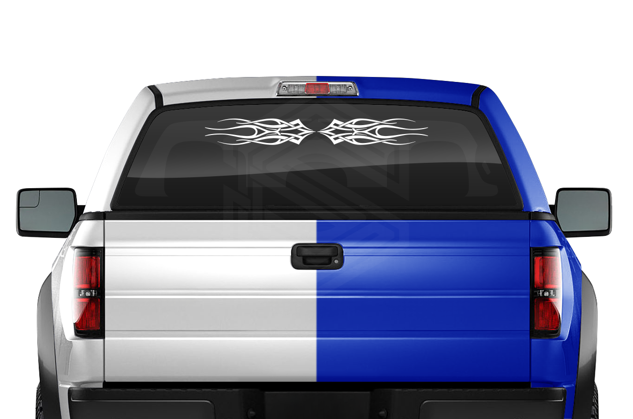 Design #130 Tribal Flame Decal Sticker Windshield Window Vinyl Graphic Banner Decoration 36"x4.25"+