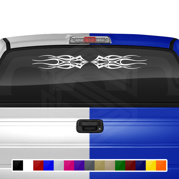 Design #130 Tribal Flame Decal Sticker Windshield Window Vinyl Graphic Banner Decoration 36"x4.25"+
