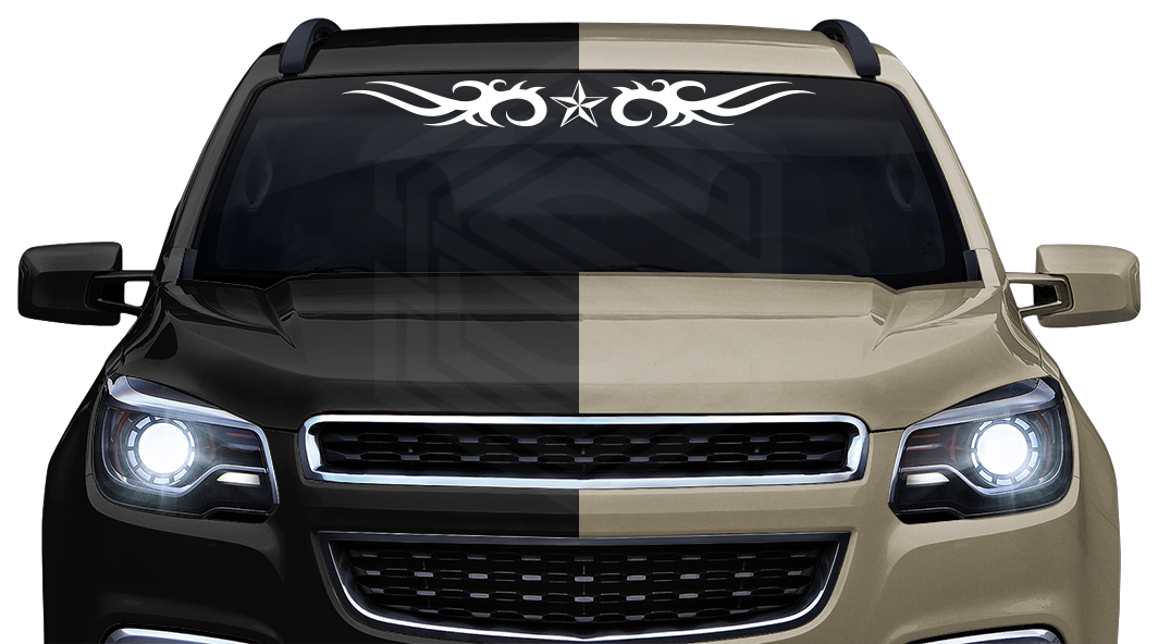 #133 NAUTICAL STAR Decal Sticker Windshield Window Vinyl Graphic Banner Decoration Tribal Scroll Design 36"x4.25"+