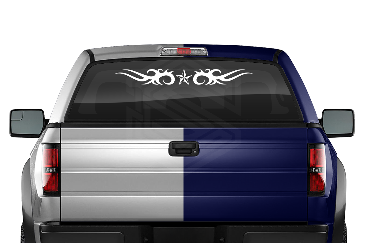 #133 NAUTICAL STAR Decal Sticker Windshield Window Vinyl Graphic Banner Decoration Tribal Scroll Design 36"x4.25"+