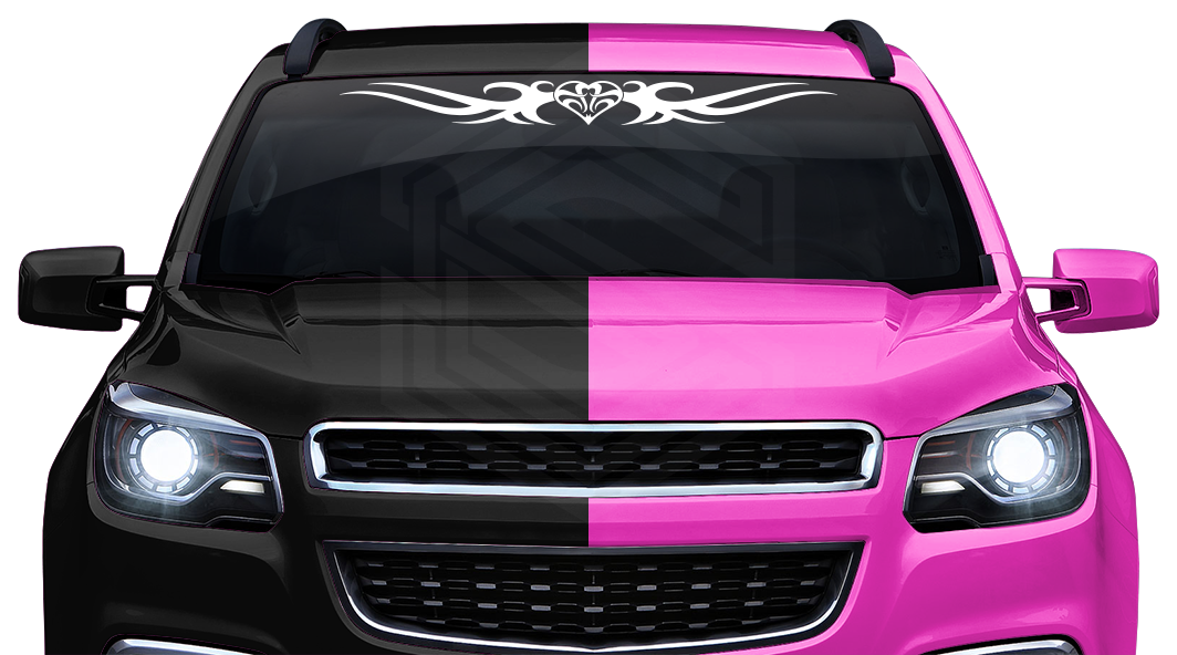 #133 HEART Decal Sticker Windshield Window Vinyl Graphic Banner Decoration Tribal Scroll Design 36"x4.25"+