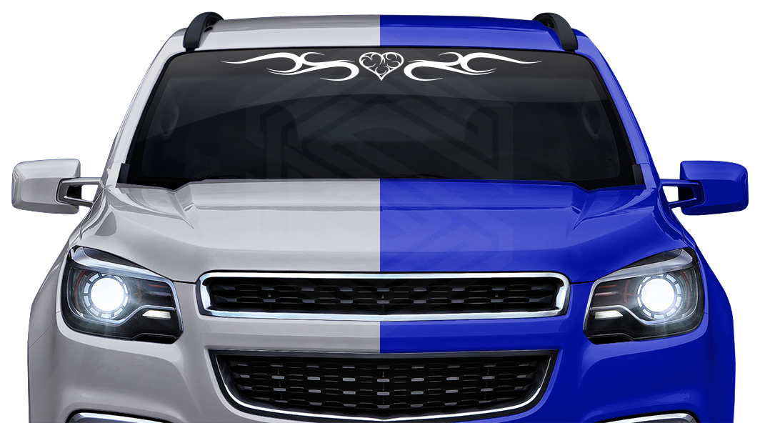#134 HEART Decal Sticker Windshield Window Vinyl Graphic Banner Decoration Tribal Swirl Design 36"x4.25"+