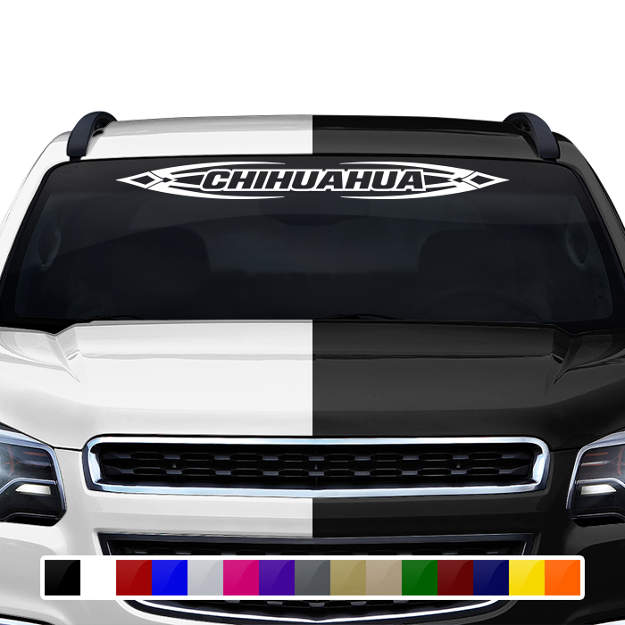 #150 CHIHUAHUA CHIH Mexico Decal Sticker Windshield Window Vinyl Graphic Banner Decoration Tribal Accent Design 36"x4.25"+