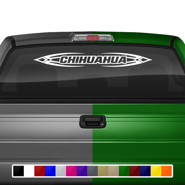 #150 CHIHUAHUA CHIH Mexico Decal Sticker Windshield Window Vinyl Graphic Banner Decoration Tribal Accent Design 36"x4.25"+