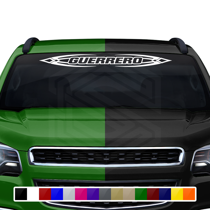 #150 GUERRERO GRO Mexico Decal Sticker Windshield Window Vinyl Graphic Banner Decoration Tribal Accent Design 36"x4.25"+