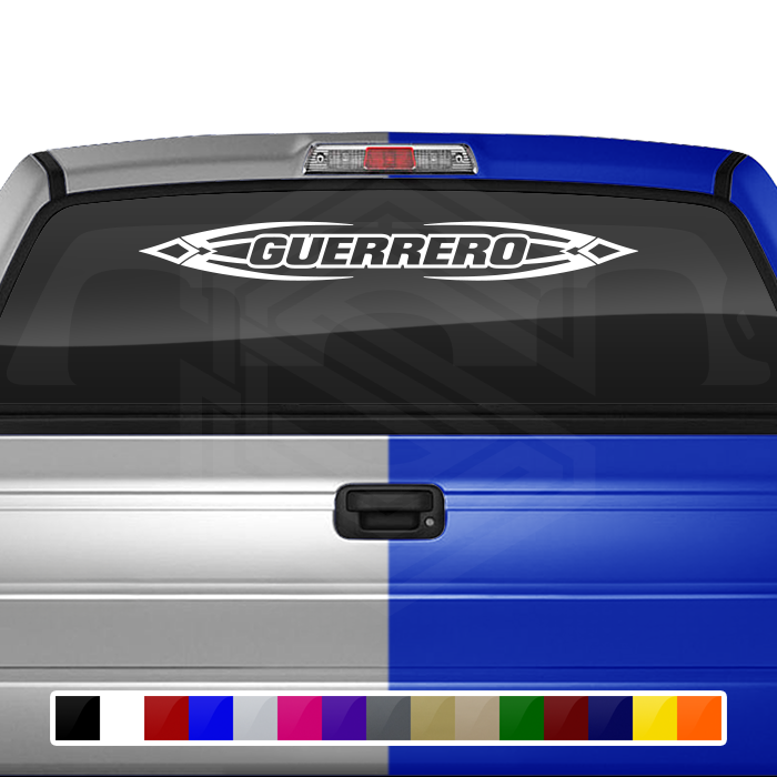 #150 GUERRERO GRO Mexico Decal Sticker Windshield Window Vinyl Graphic Banner Decoration Tribal Accent Design 36"x4.25"+