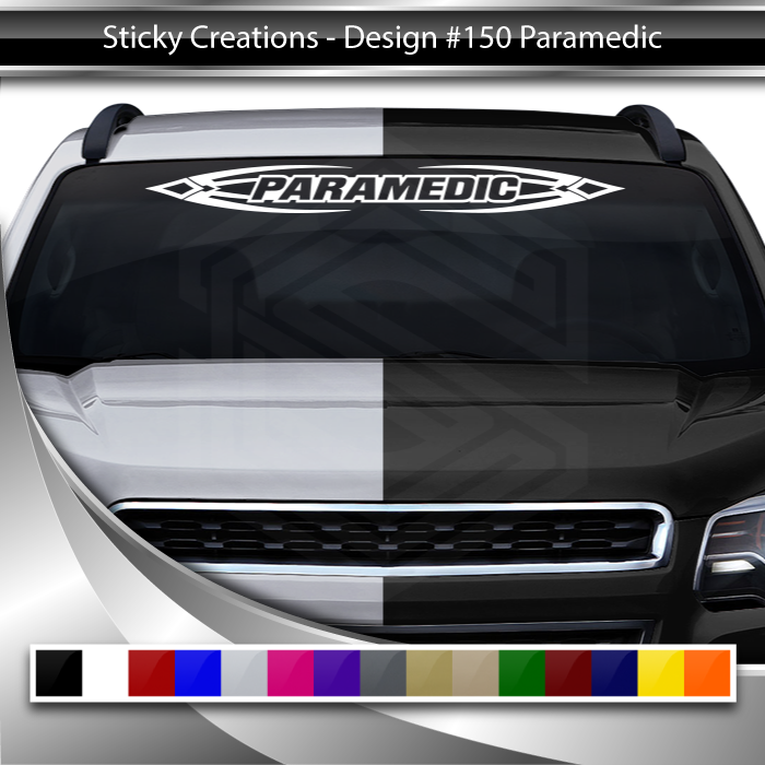 #150 PARAMEDIC Decal Sticker Windshield Window Vinyl Graphic Banner Decoration Tribal Accent Design 36"x4.25"