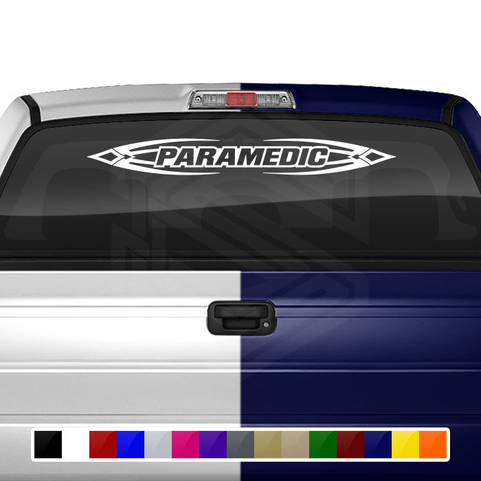 #150 PARAMEDIC Decal Sticker Windshield Window Vinyl Graphic Banner Decoration Tribal Accent Design 36"x4.25"