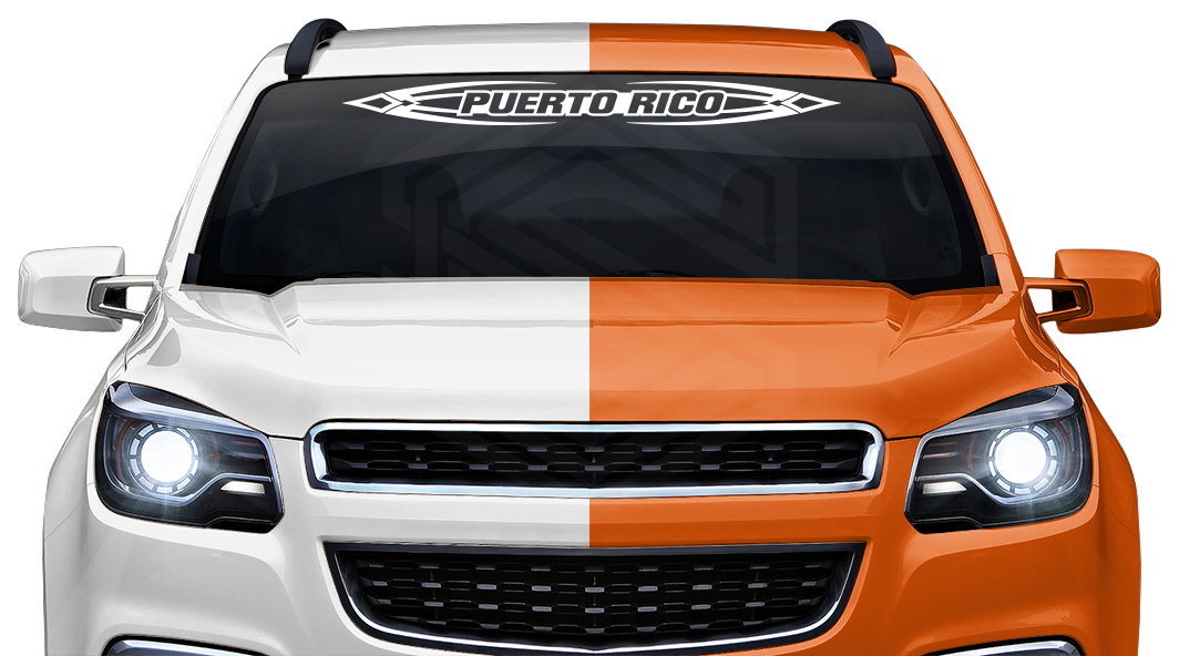 #150 PUERTO RICO Decal Sticker Windshield Window Vinyl Graphic Banner Decoration Tribal Accent Design 36"x4.25"+
