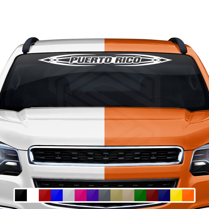 #150 PUERTO RICO Decal Sticker Windshield Window Vinyl Graphic Banner Decoration Tribal Accent Design 36"x4.25"+