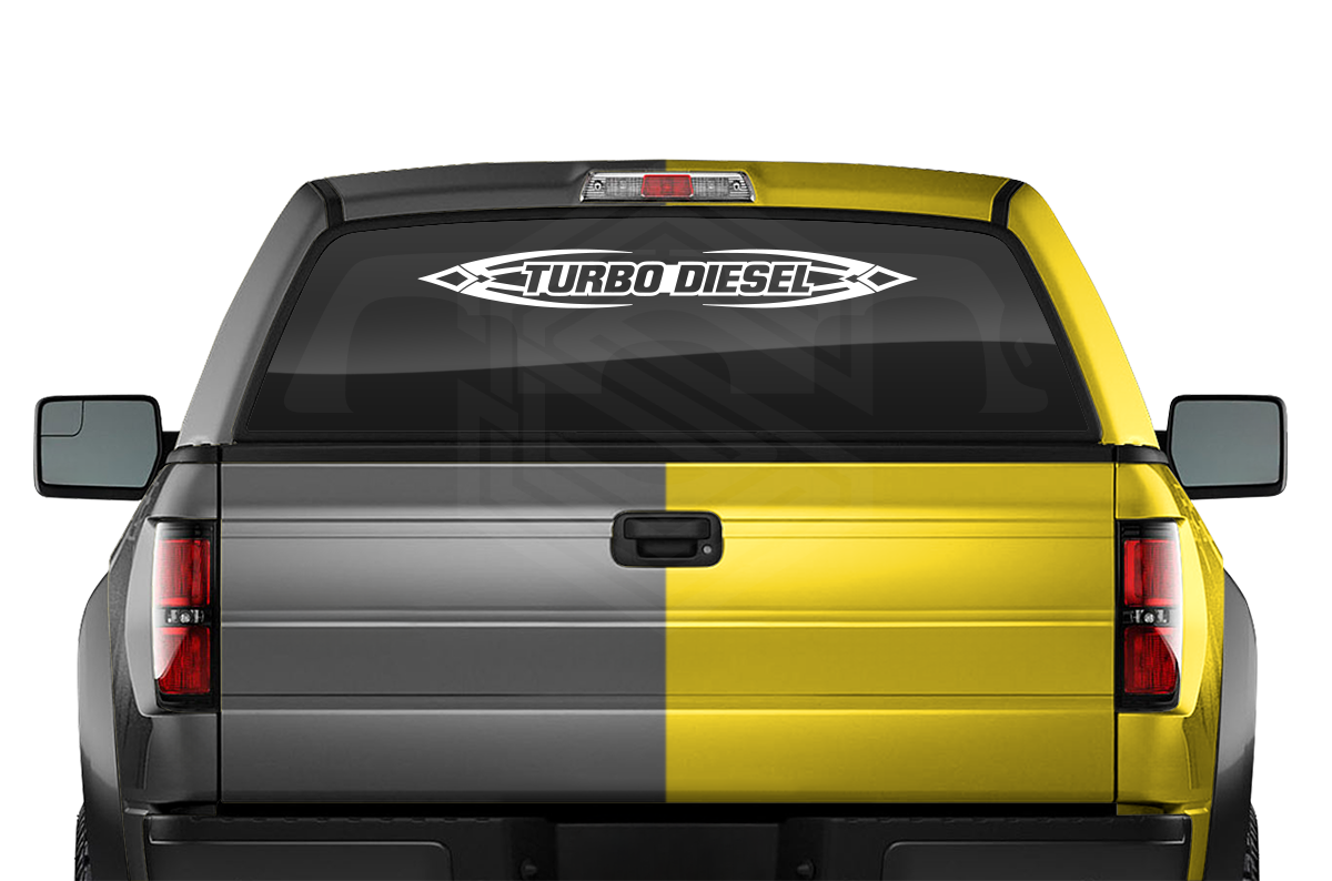 #150 TURBO DIESEL Decal Sticker Windshield Window Vinyl Graphic Banner Decoration Tribal Accent Design 36"x4.25"+