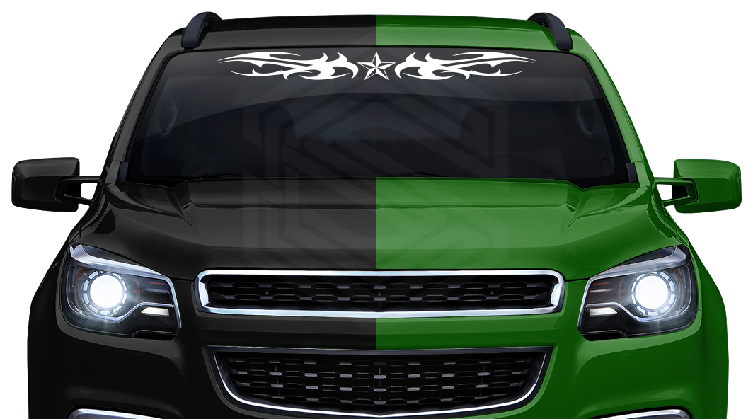 #159 NAUTICAL STAR Decal Sticker Windshield Window Vinyl Graphic Banner Decoration Tribal Flame Design 36"x4.25"+