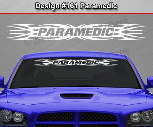 #161 PARAMEDIC Decal Sticker Windshield Window Vinyl Graphic Banner Decoration Tribal Flame Design 36"x4.25"+