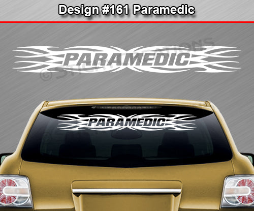 #161 PARAMEDIC Decal Sticker Windshield Window Vinyl Graphic Banner Decoration Tribal Flame Design 36"x4.25"+