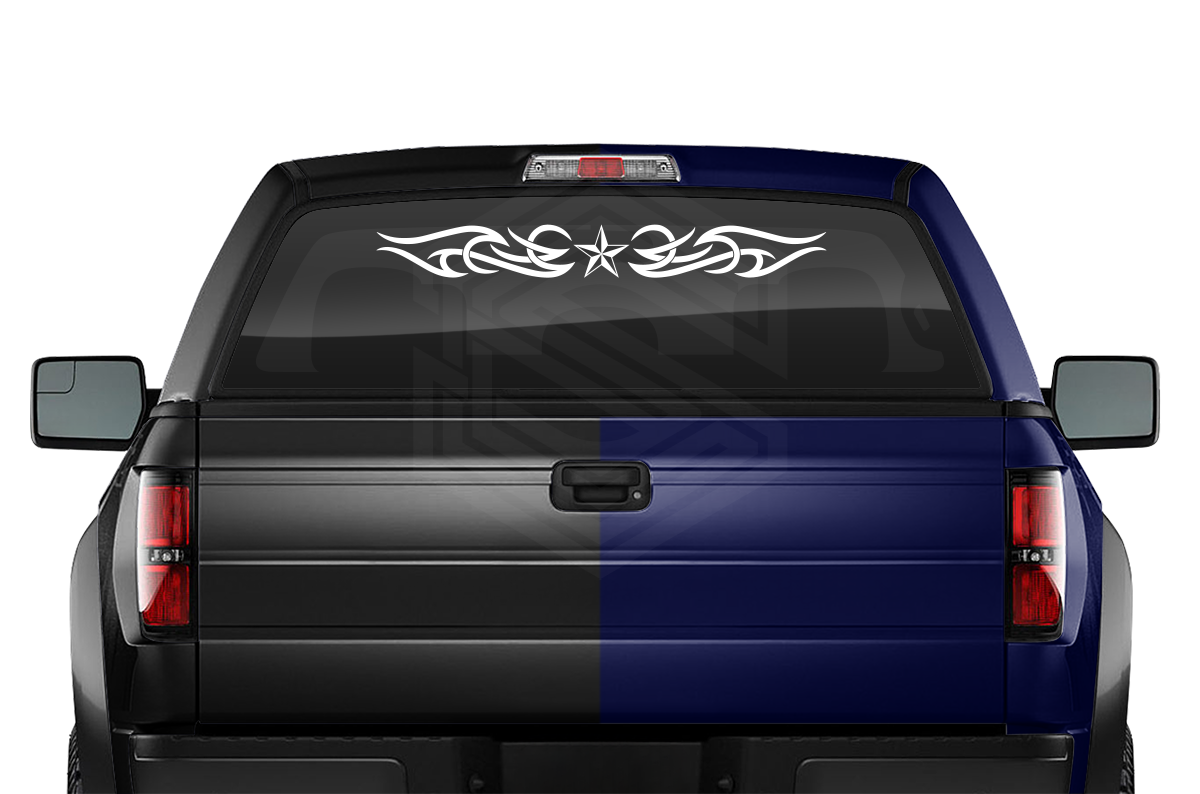 #165 NAUTICAL STAR Decal Sticker Windshield Window Vinyl Graphic Banner Decoration Tribal Scroll Design 36"x4.25"+