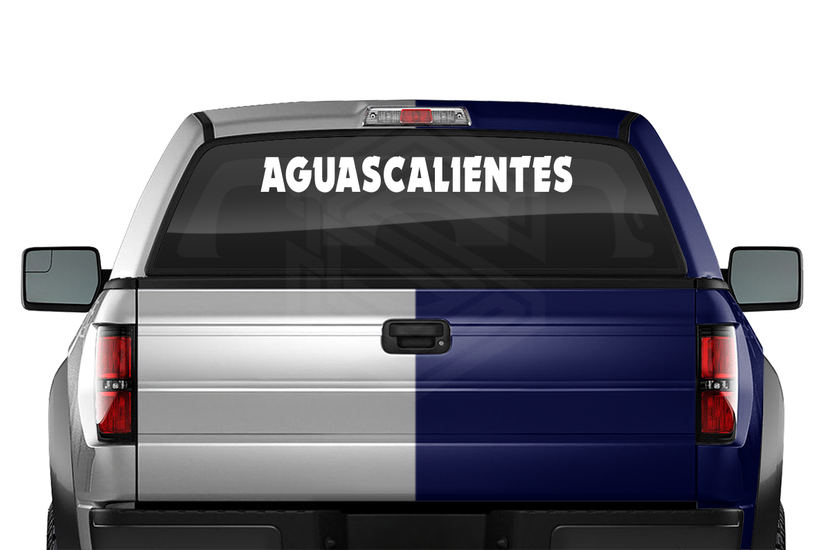 AGUASCALIENTES AGU Mexico Decal Sticker Windshield Window Vinyl Graphic Banner Text Font-Dynamo Caps 36"x4.25"+