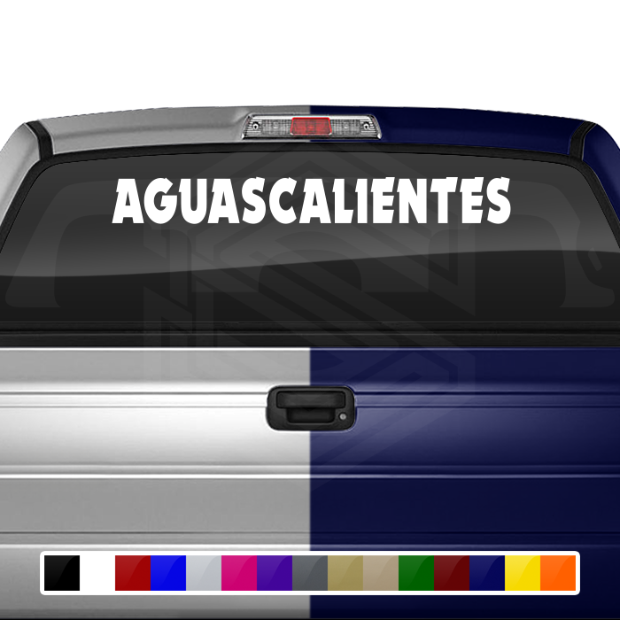 AGUASCALIENTES AGU Mexico Decal Sticker Windshield Window Vinyl Graphic Banner Text Font-Dynamo Caps 36"x4.25"+