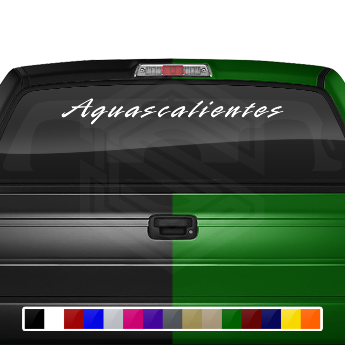 AGUASCALIENTES AGU Mexico Decal Sticker Windshield Window Vinyl Graphic Banner Text Font-Rapier 36"x4.25"+